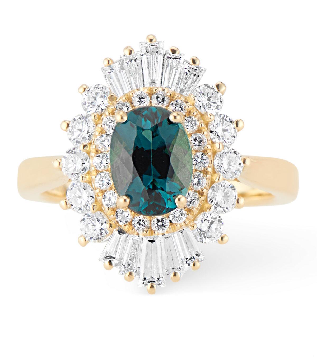 18K Flutter Ballerina Diamond and Tourmaline Ring