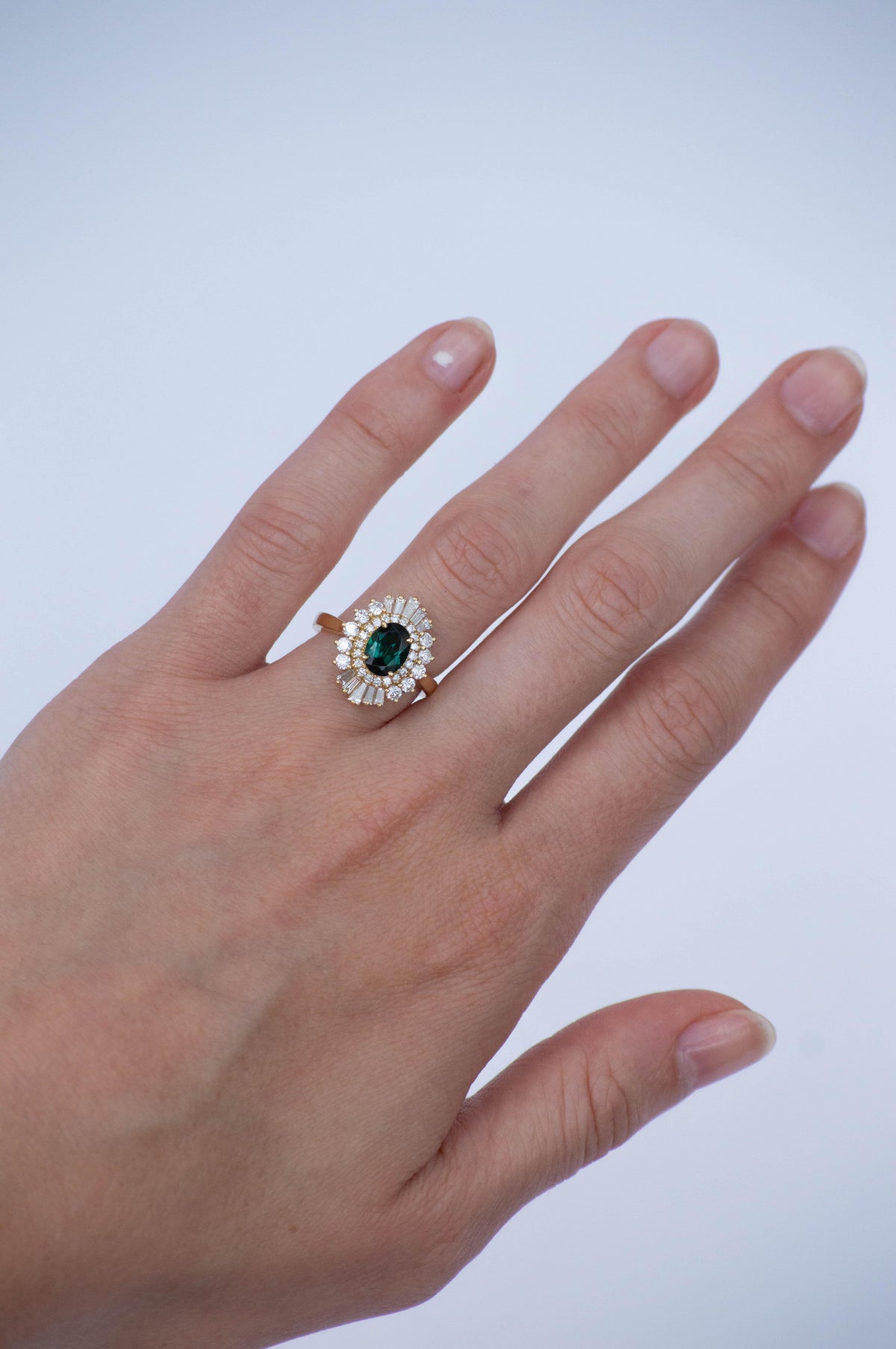 18K Flutter Ballerina Diamond and Tourmaline Ring