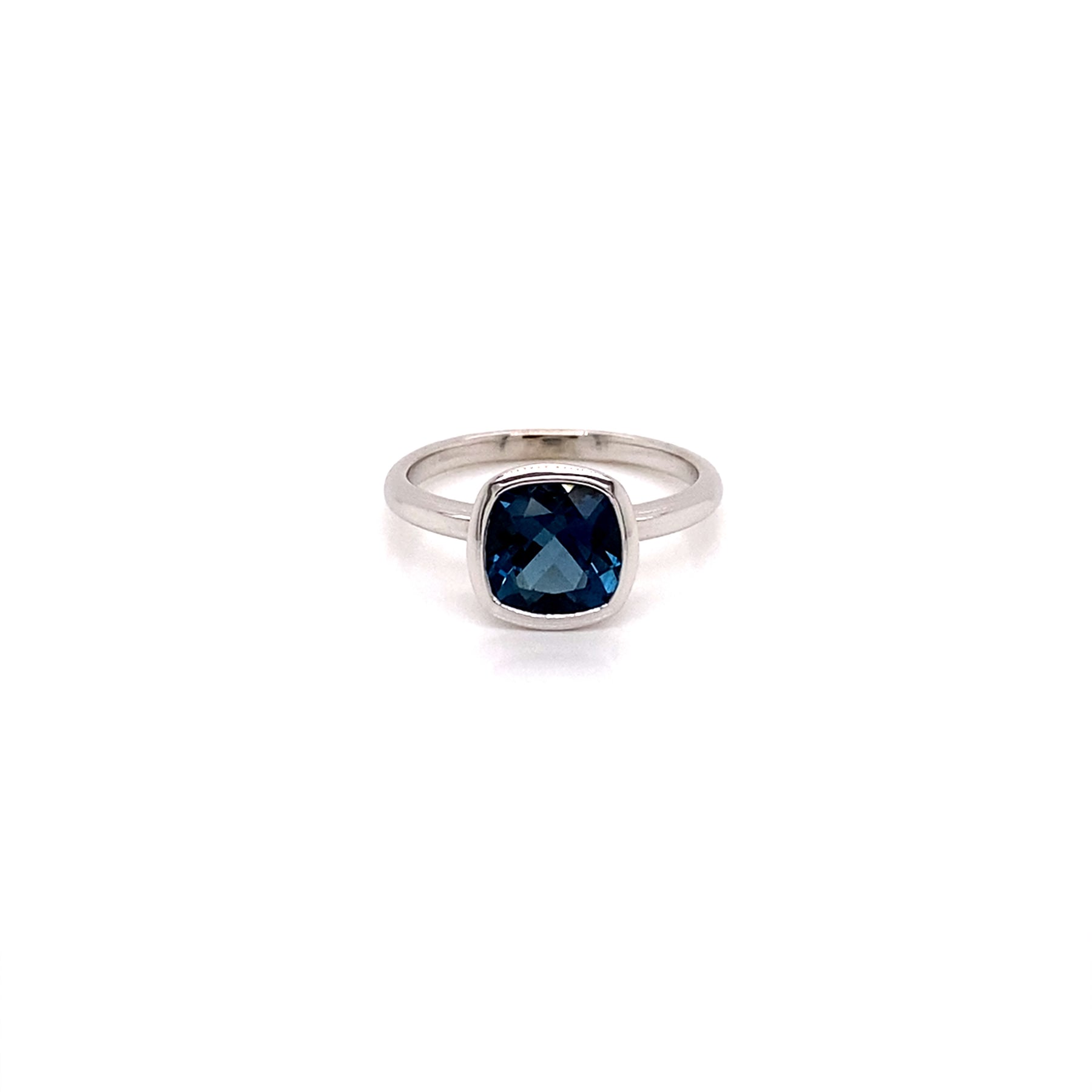 Checkerboard Blue Topaz Textured Style Ring – Park City Jewelers